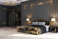Спальня Миромарк ЕВА Черный глянец + Золото